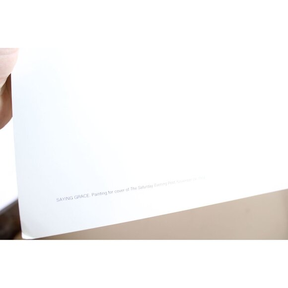 Saying Grace Norman Rockwell Print Vintage Grandmother Boy Diner 93054 - Picture 4 of 4